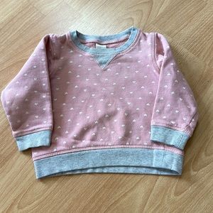 8/$25 H&M Pink Sweatshirt with Hearts Size 12-18 months